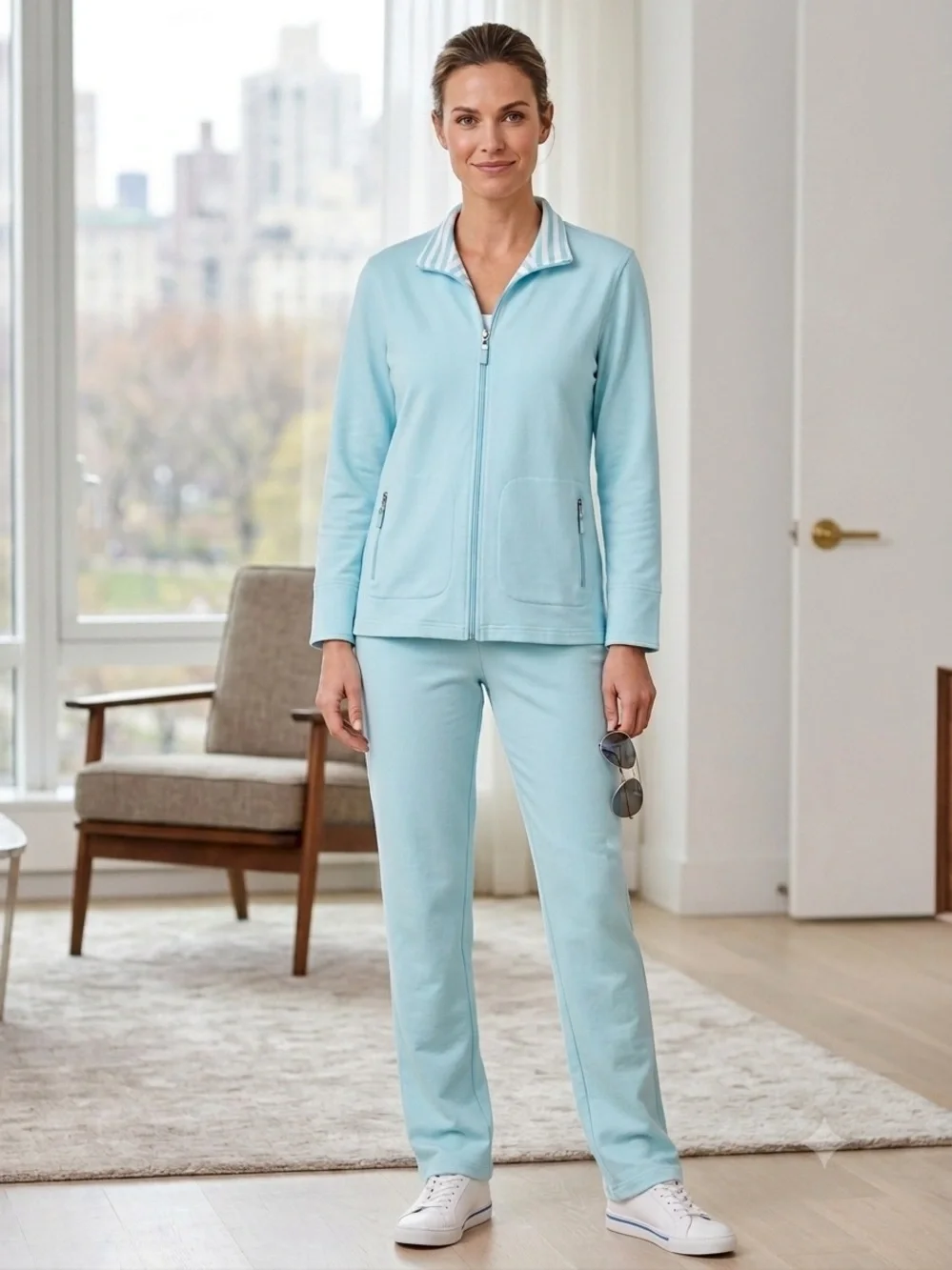 NWOT Allison Daley Light Blue Tracksuit Set | Petite Medium